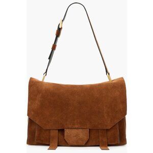 AllSaints Ursa Brown Suede Satchel Nubuck Slouchy Shoulder Bag